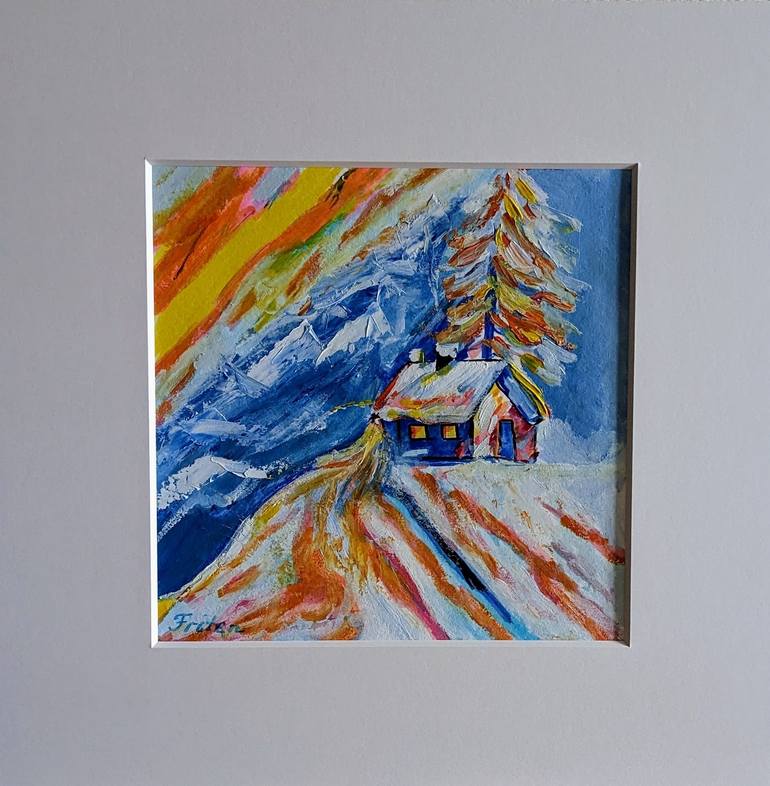 Original Art Deco Landscape Painting by Ellen Frischbutter