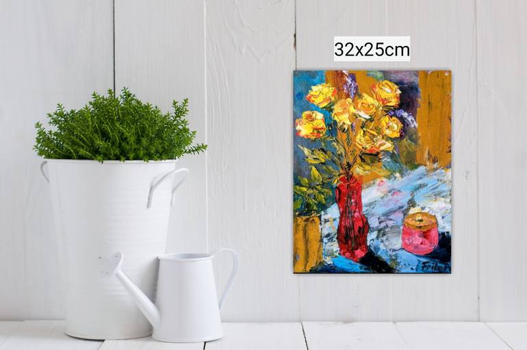 Original Fine Art Floral Painting by Ellen Frischbutter