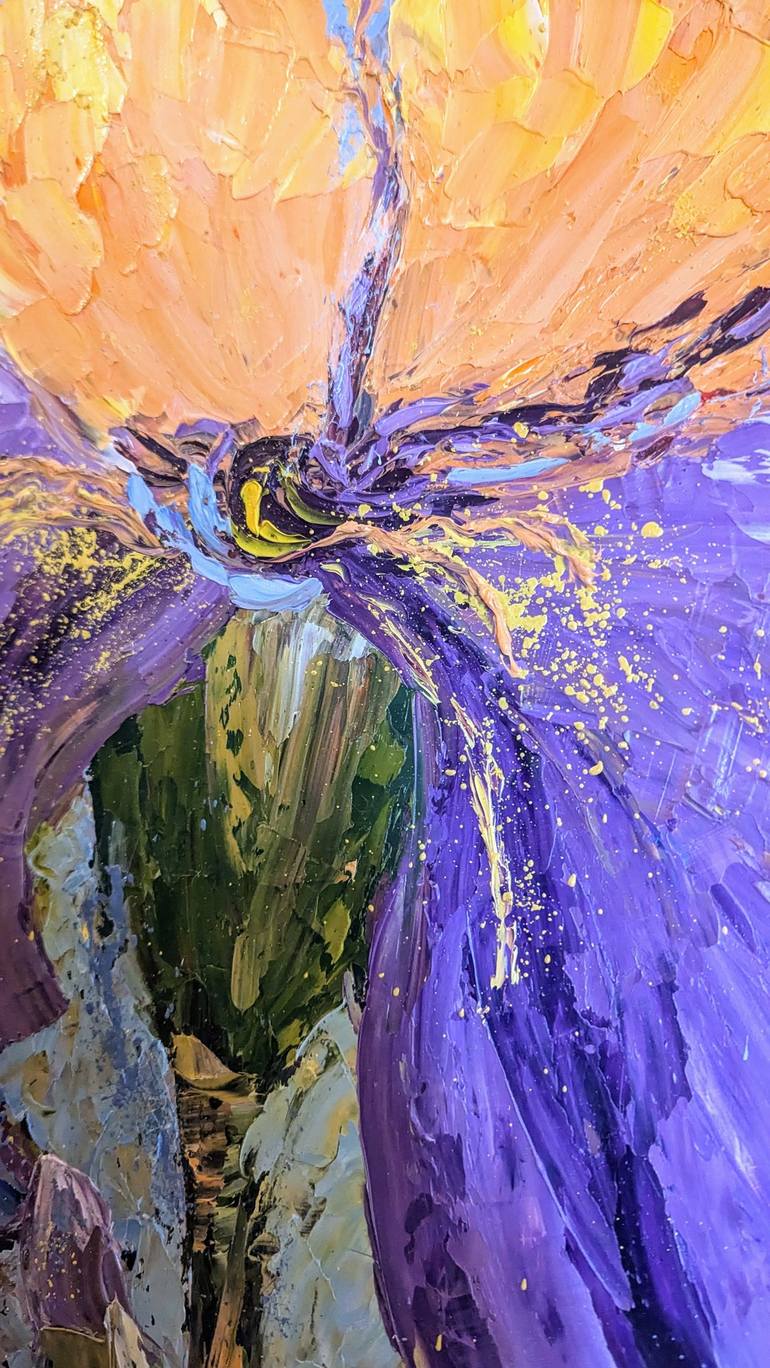 Original Abstract Floral Painting by Ellen Frischbutter