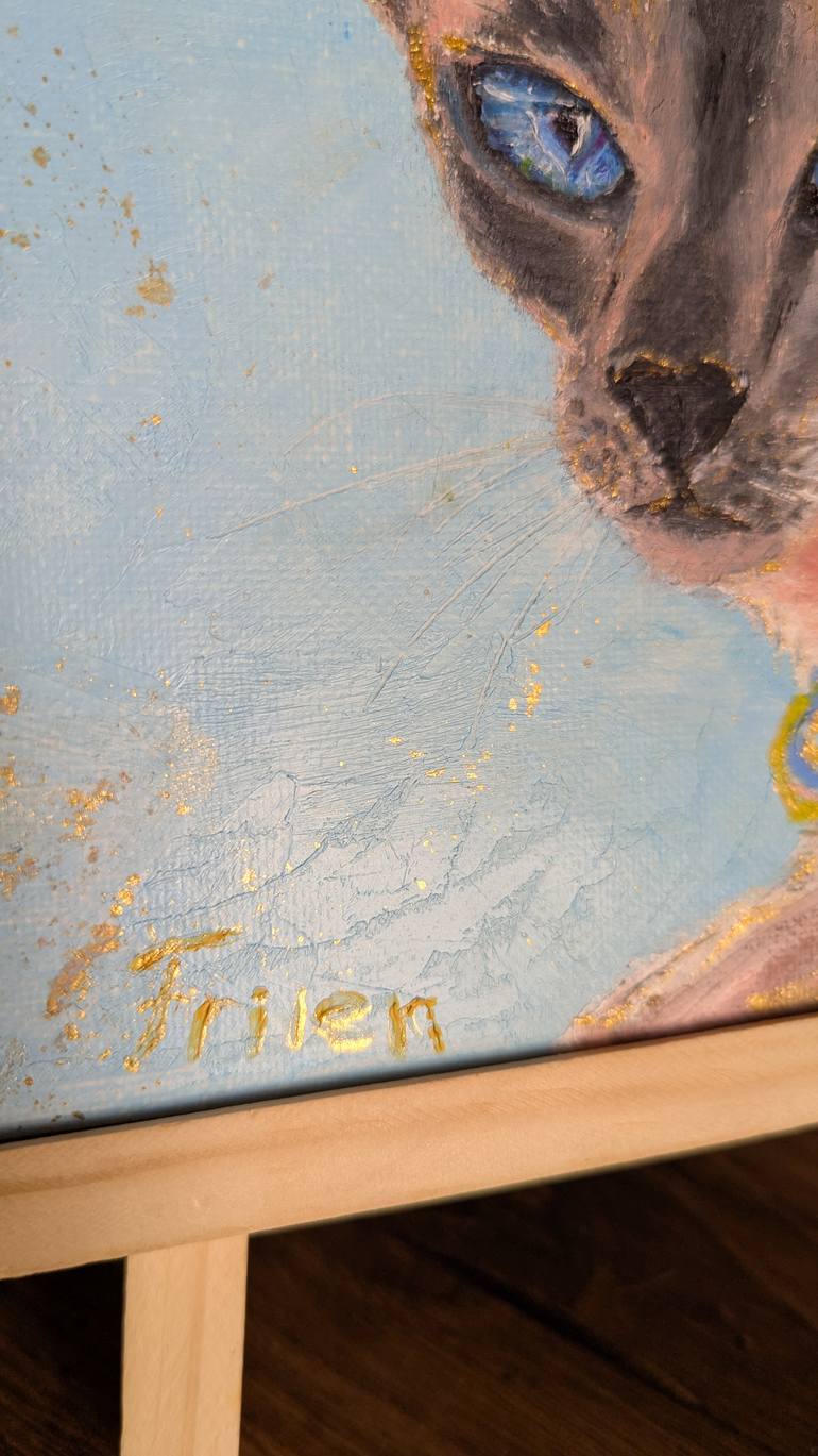 Original Symbolism Cats Painting by Ellen Frischbutter