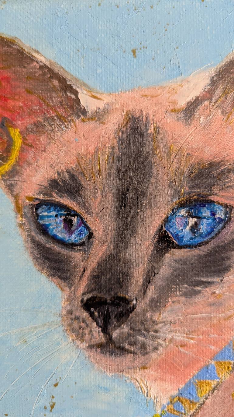 Original Symbolism Cats Painting by Ellen Frischbutter