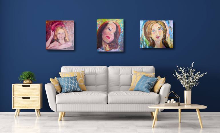 Original Expressionism Women Painting by Ellen Frischbutter