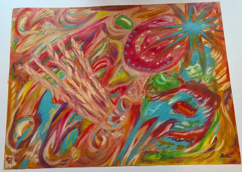 Original Symbolism Abstract Painting by Ellen Frischbutter