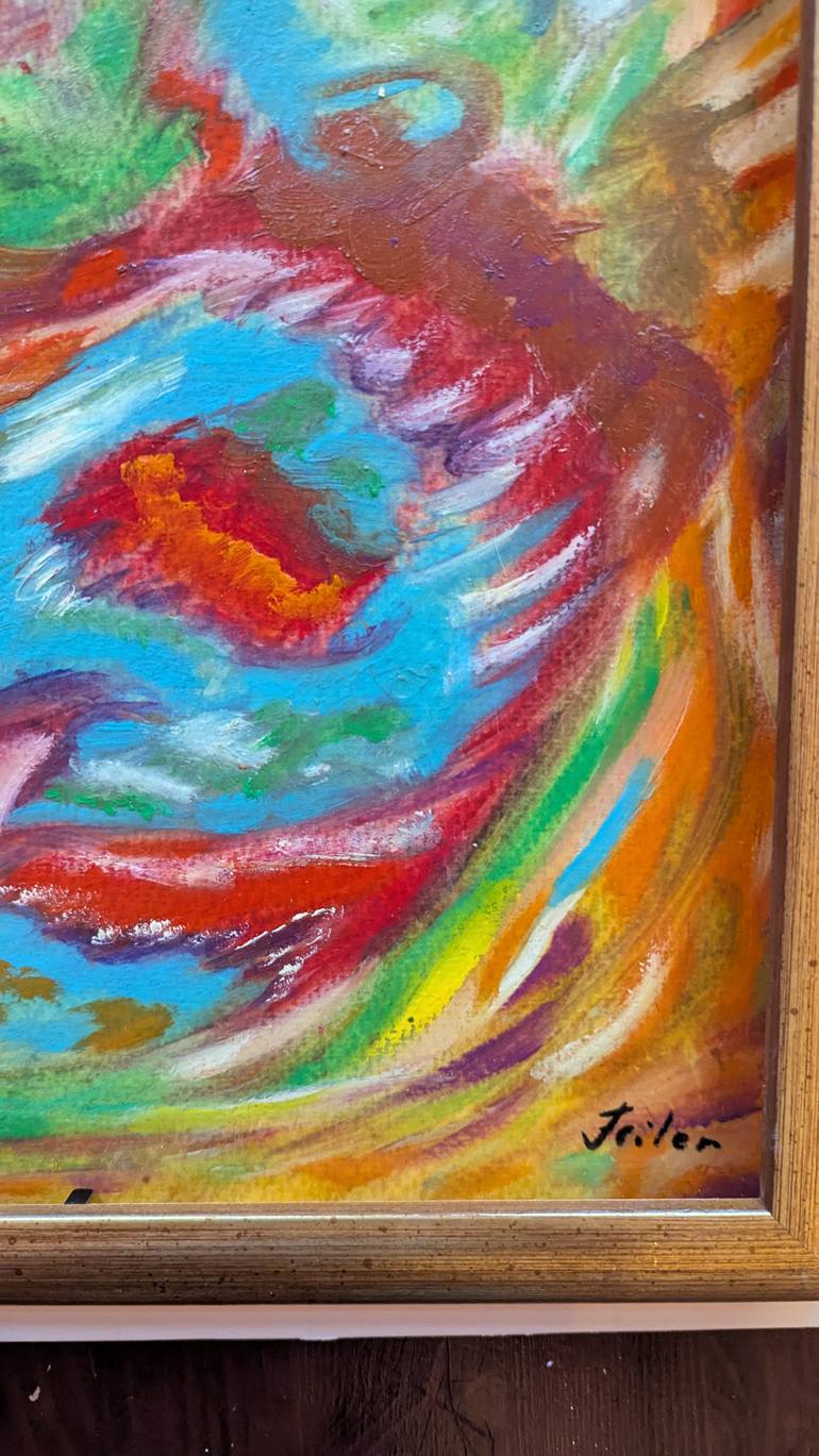 Original Symbolism Abstract Painting by Ellen Frischbutter
