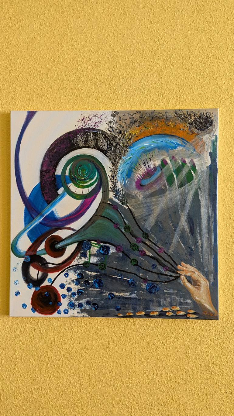 Original Abstract Expressionism Abstract Painting by Ellen Frischbutter
