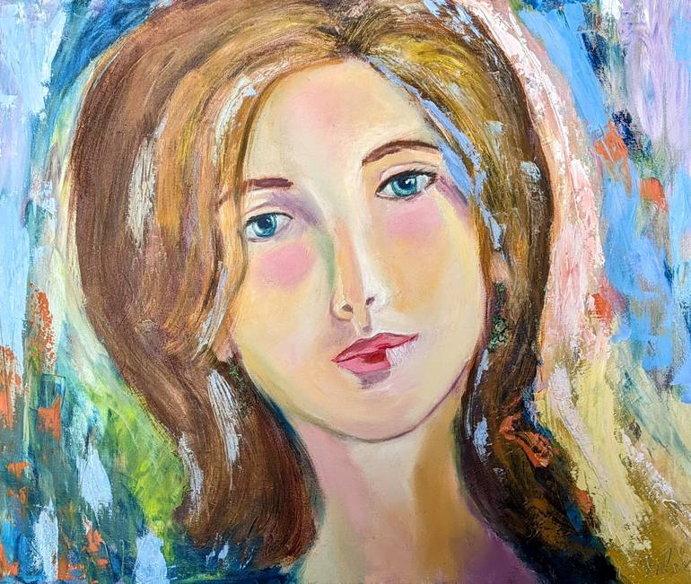 Original Art Deco Women Painting by Ellen Frischbutter