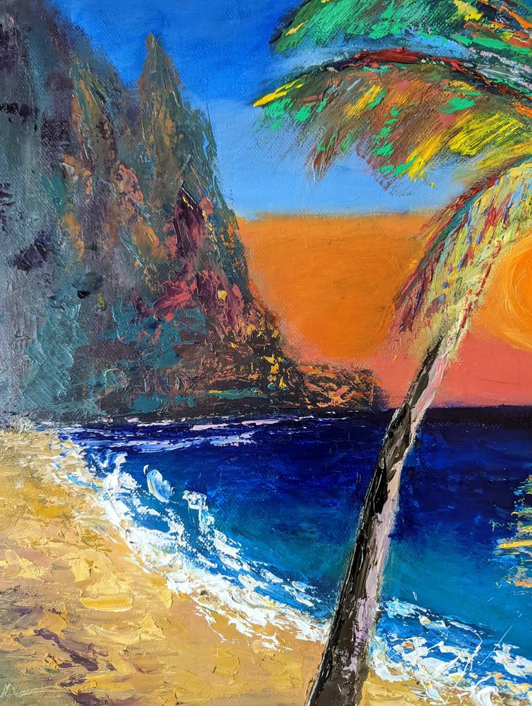 Original Beach Painting by Ellen Frischbutter