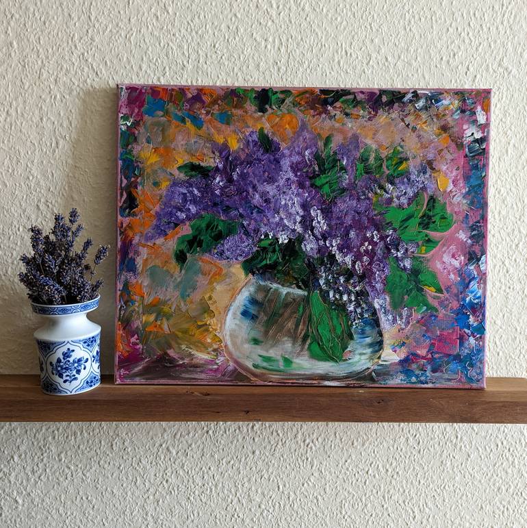 Original Art Deco Abstract Painting by Ellen Frischbutter