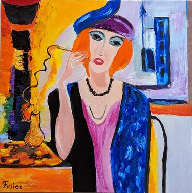 Original Art Deco Women Paintings by Ellen Frischbutter