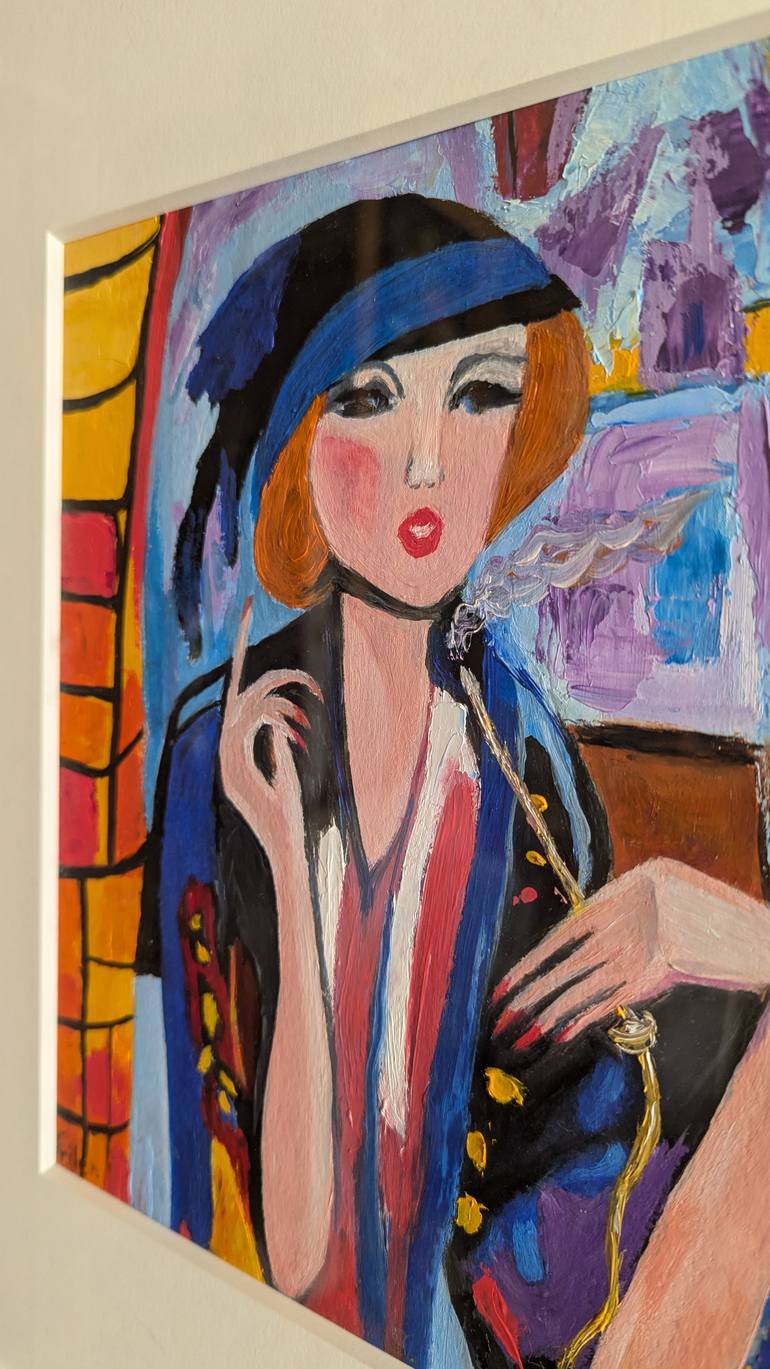 Original Art Deco Women Painting by Ellen Frischbutter