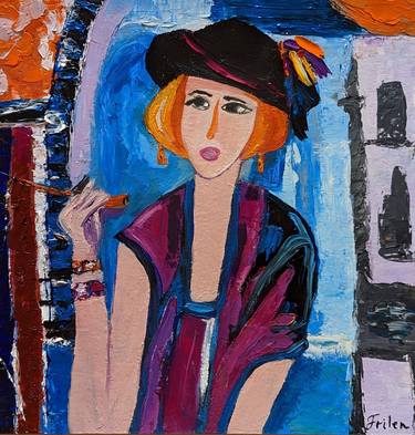 Original Art Deco Women Paintings by Ellen Frischbutter