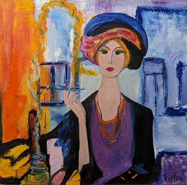 Original Art Deco Women Paintings by Ellen Frischbutter