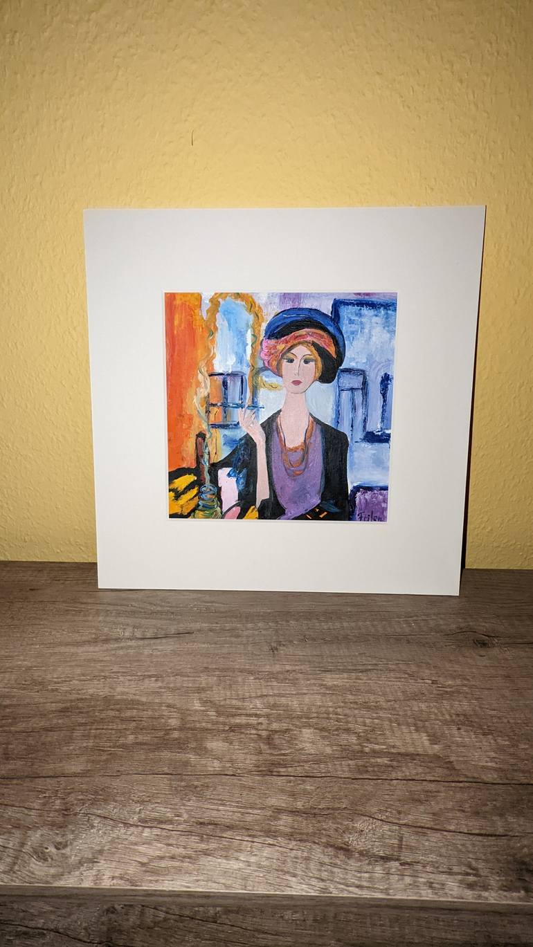 Original Art Deco Women Painting by Ellen Frischbutter