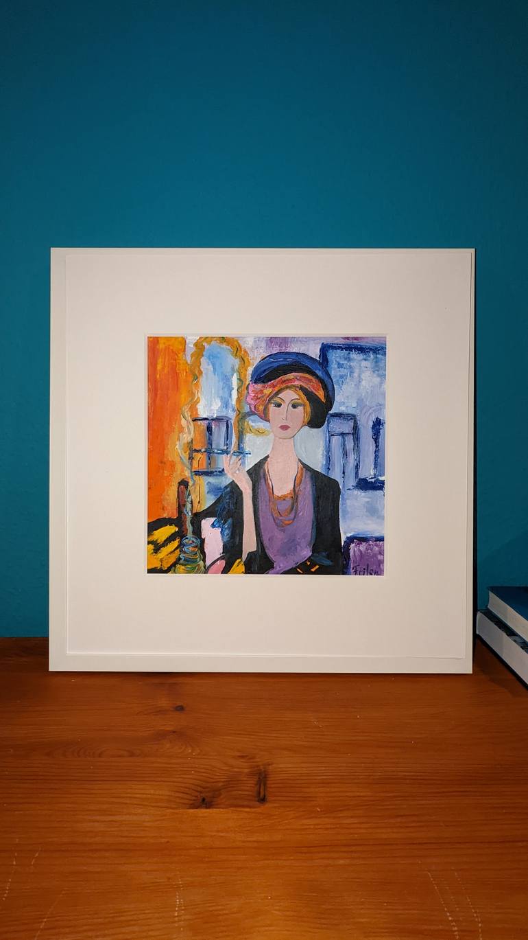 Original Art Deco Women Painting by Ellen Frischbutter
