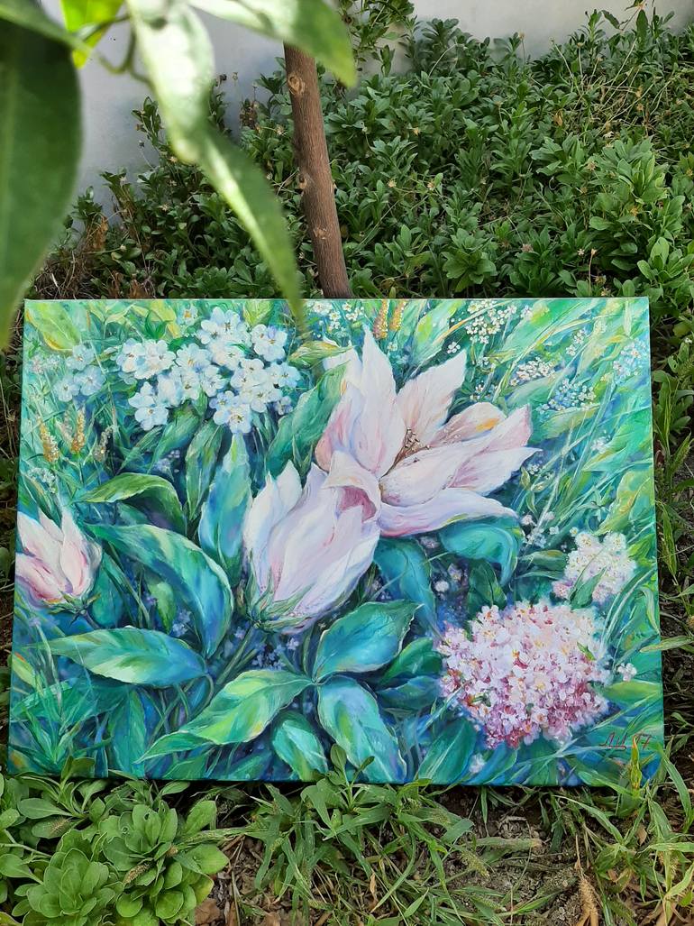 Original Modernism Floral Painting by Elena Shchenina