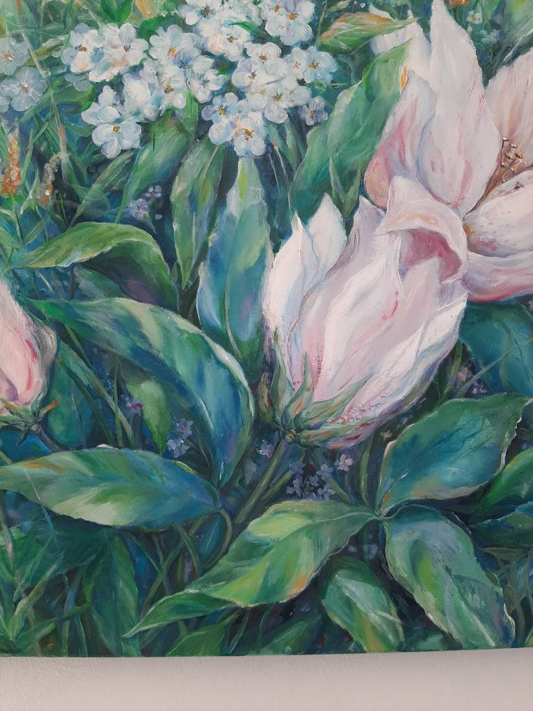 Original Modernism Floral Painting by Elena Shchenina