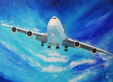 Original Abstract Aeroplane Paintings by Louise McLaughlin