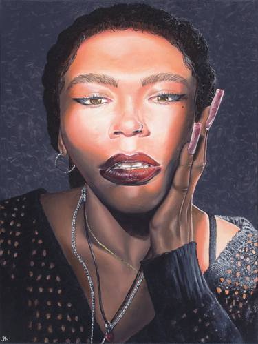 Original Portrait Painting by Jewel K Flores