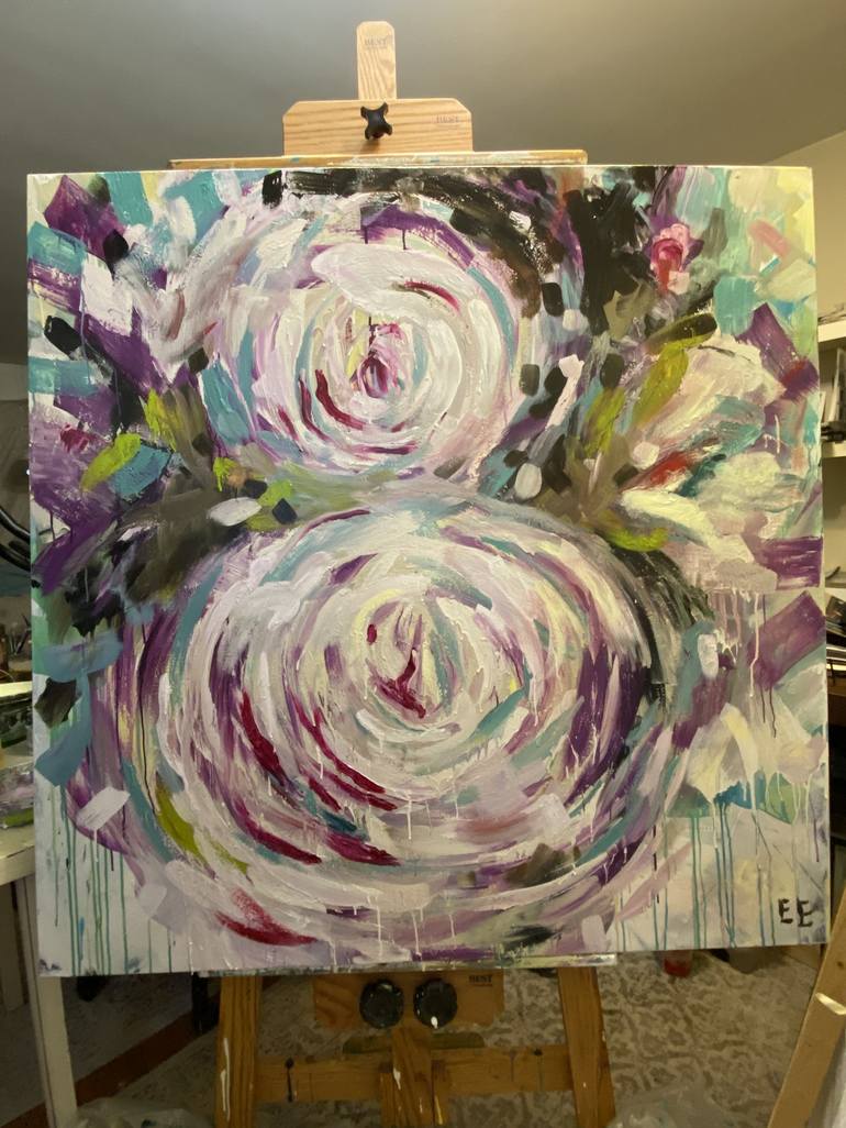 Original Abstract Floral Painting by Eliza Evans