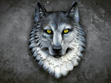 Decor, wall-mounted wolf head thumb