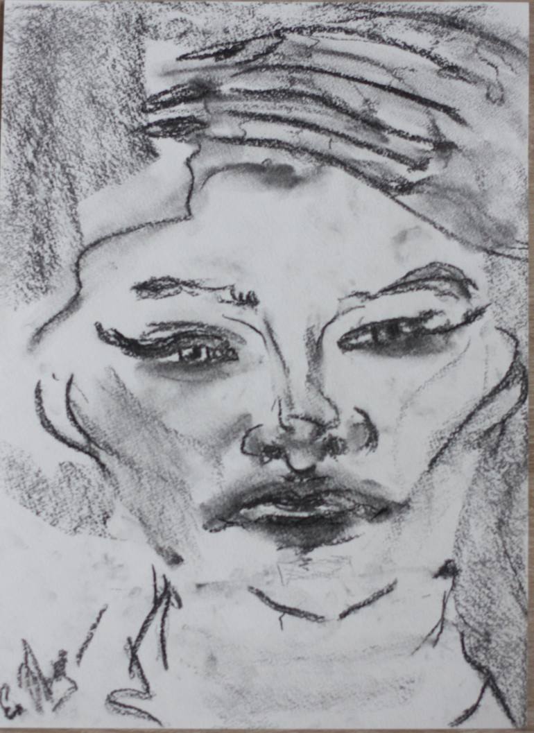 Beastly thoughtless woman Drawing by Elena Zhogina | Saatchi Art