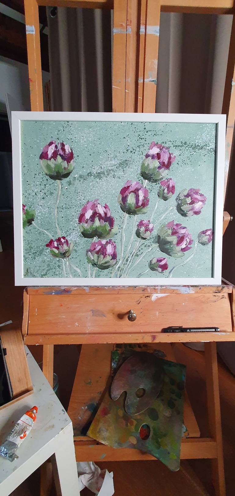 Original Abstract Floral Painting by Anastasia Wiggert