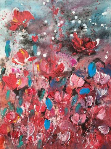 Original Abstract Floral Painting by Anastasia Wiggert