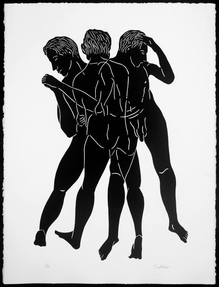 Original Figurative Men Printmaking by Sebastian Abbo