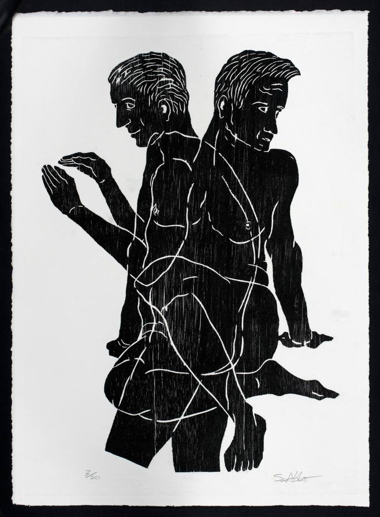 Original Figurative Men Printmaking by Sebastian Abbo