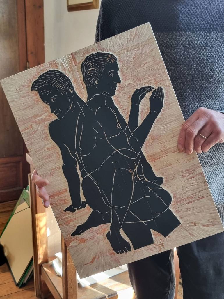 Original Figurative Men Printmaking by Sebastian Abbo