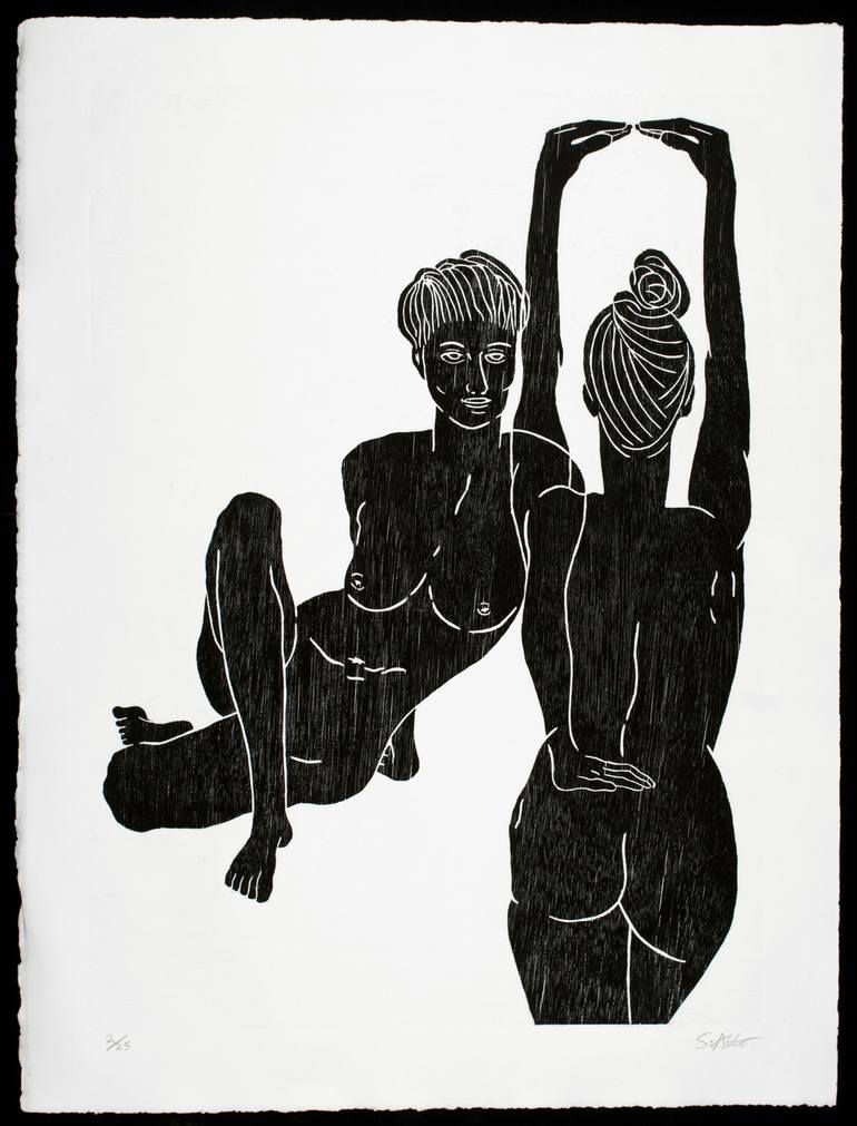 Original Figurative Women Printmaking by Sebastian Abbo