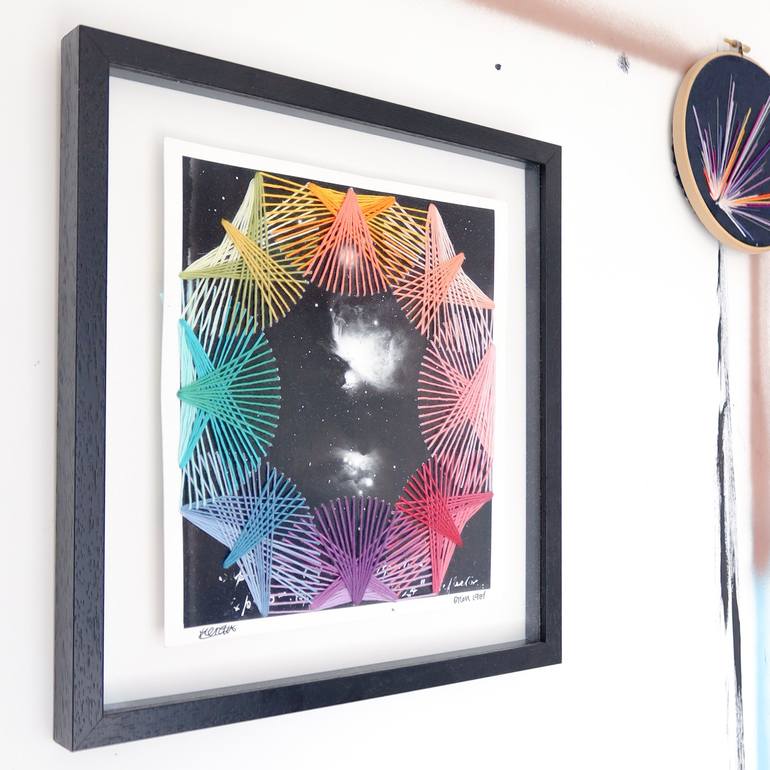 Original Abstract Outer Space Mixed Media by Hannah Pratt