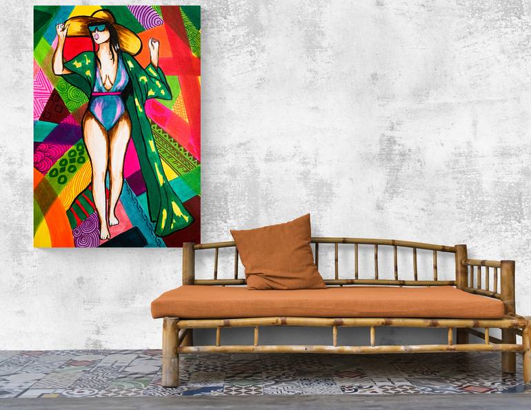 Original Illustration Beach Printmaking by Ep El