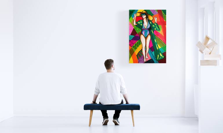 Original Illustration Beach Printmaking by Ep El