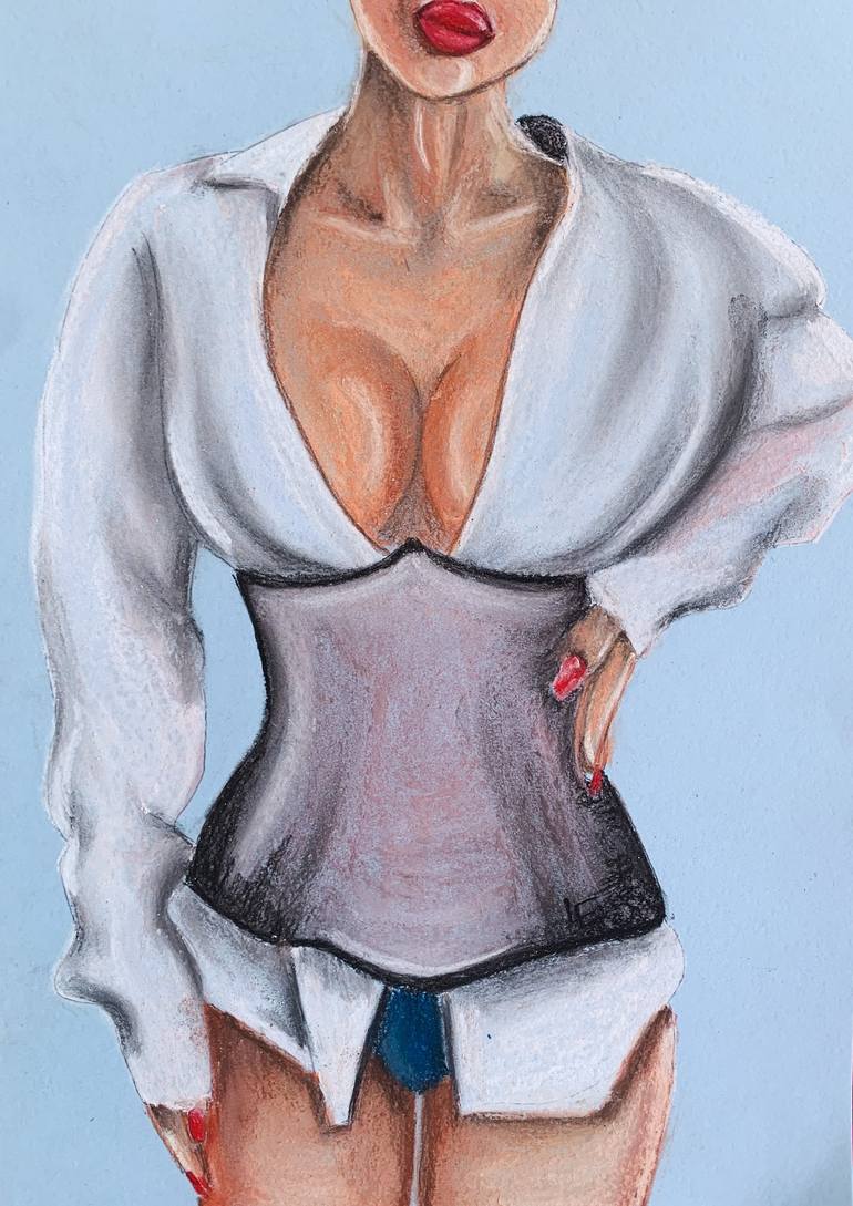 Sexy Lady with big boobs, Creative illustration for sex shop or