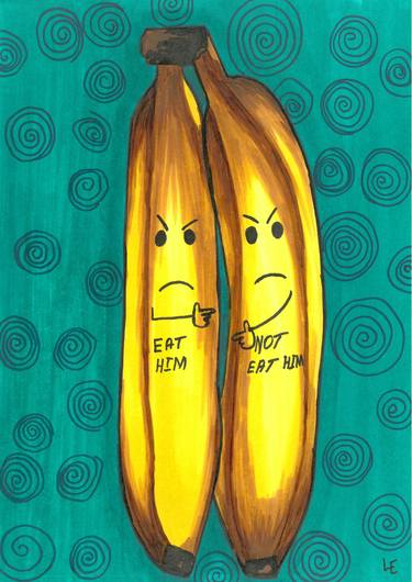 BANANAS YELLOW COUPLE GIFT GREEN BACKGROUND thumb