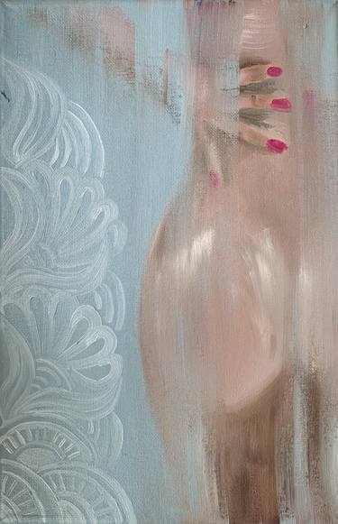 Let's take shower - small erotic oil painting on canvas gift idea thumb