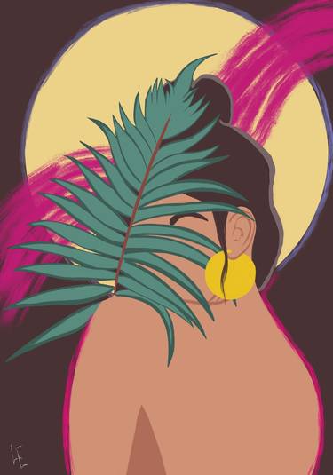Tropical sun  - ABSTRACT sexy girl LARGE print on canvas thumb