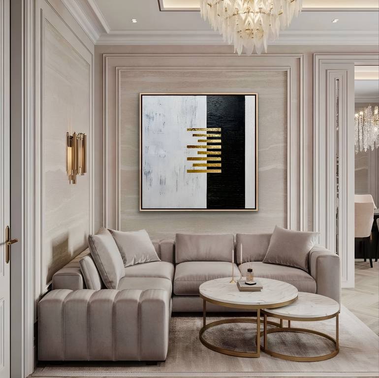 Gold stripes Painting by Arkadiusz Drawc | Saatchi Art