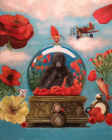 Original Color Field Painting Animal Paintings by Fantine Samaha