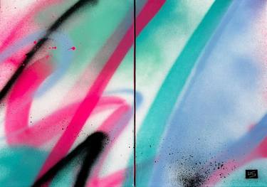 "Teen spirit" (diptych) - original abstract epoxy resin artwork thumb