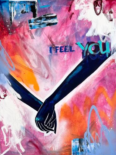 "I feel you" - original abstract mixed media artwork thumb