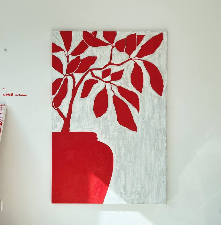 Original Minimalism Botanic Painting by Iryna Barsuk