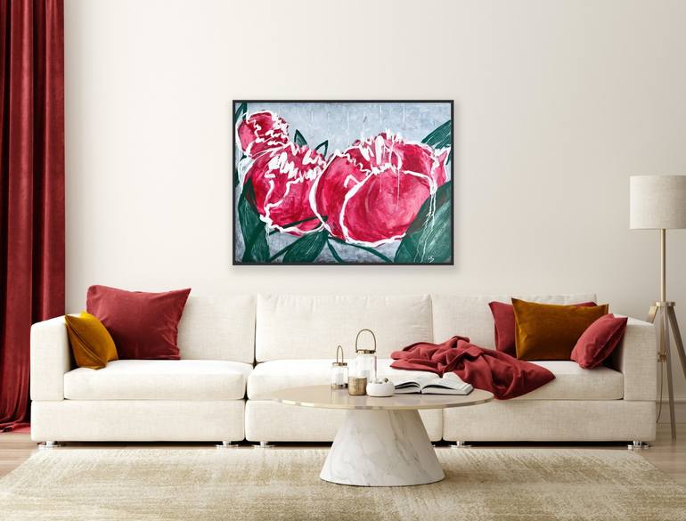 Original Expressionism Floral Painting by Iryna Barsuk