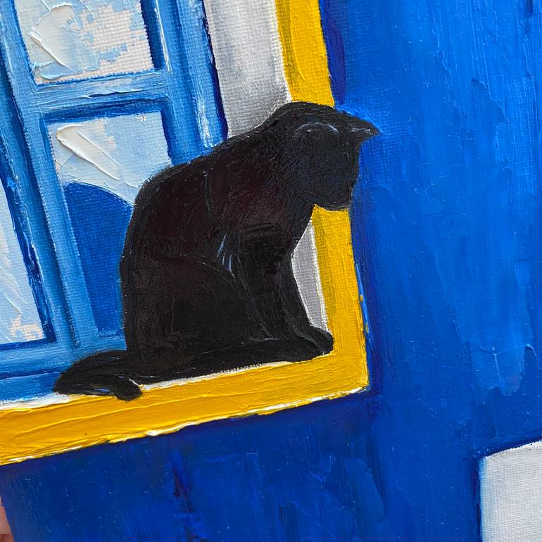 Original Minimalism Cats Painting by Mariia Kotiuzhynska