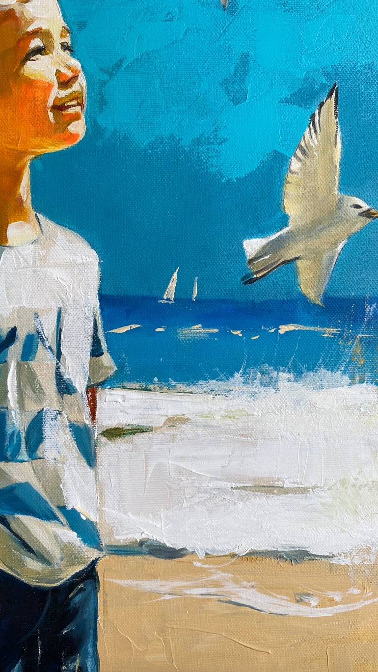Original Figurative Children Painting by Mariia Kotiuzhynska