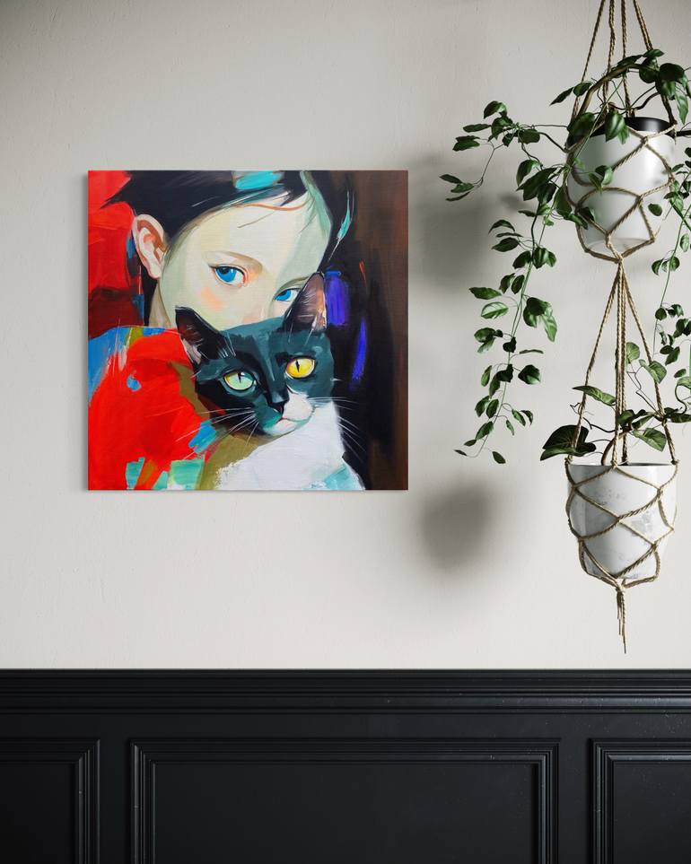 Original Impressionism Animal Painting by Mariia Kotiuzhynska