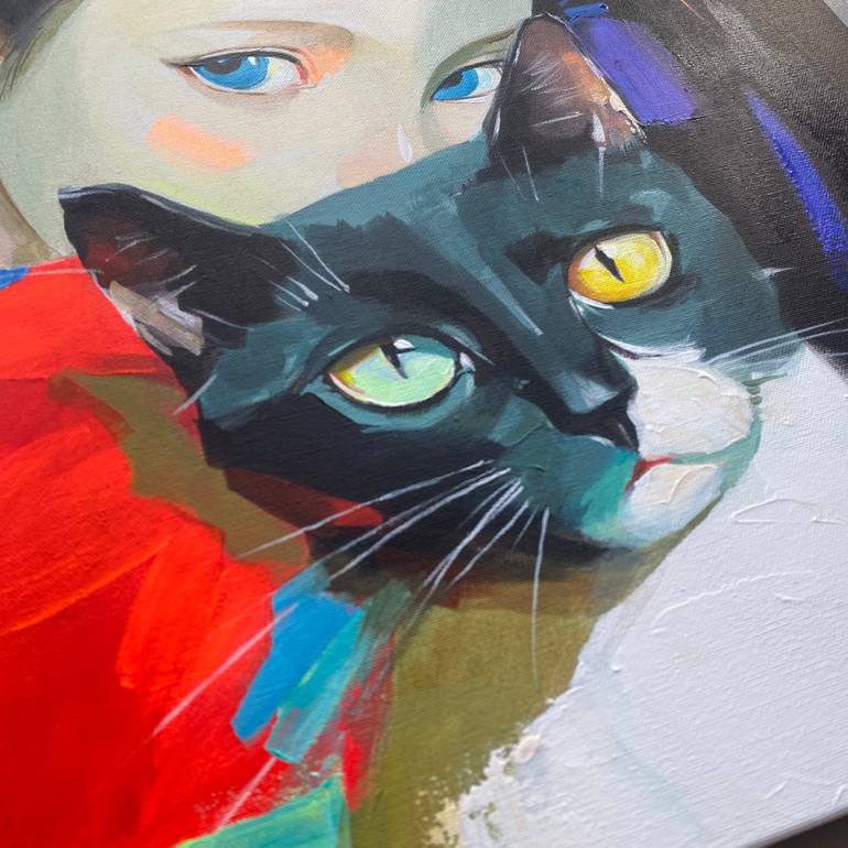Original Impressionism Animal Painting by Mariia Kotiuzhynska