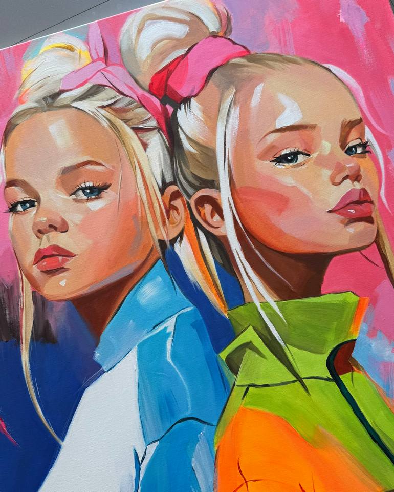 Original Expressionism Children Painting by Mariia Kotiuzhynska