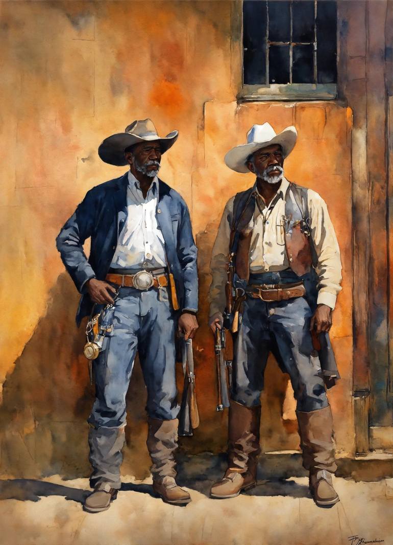 Old black Cowboys Digital by Ziyi Xno | Saatchi Art